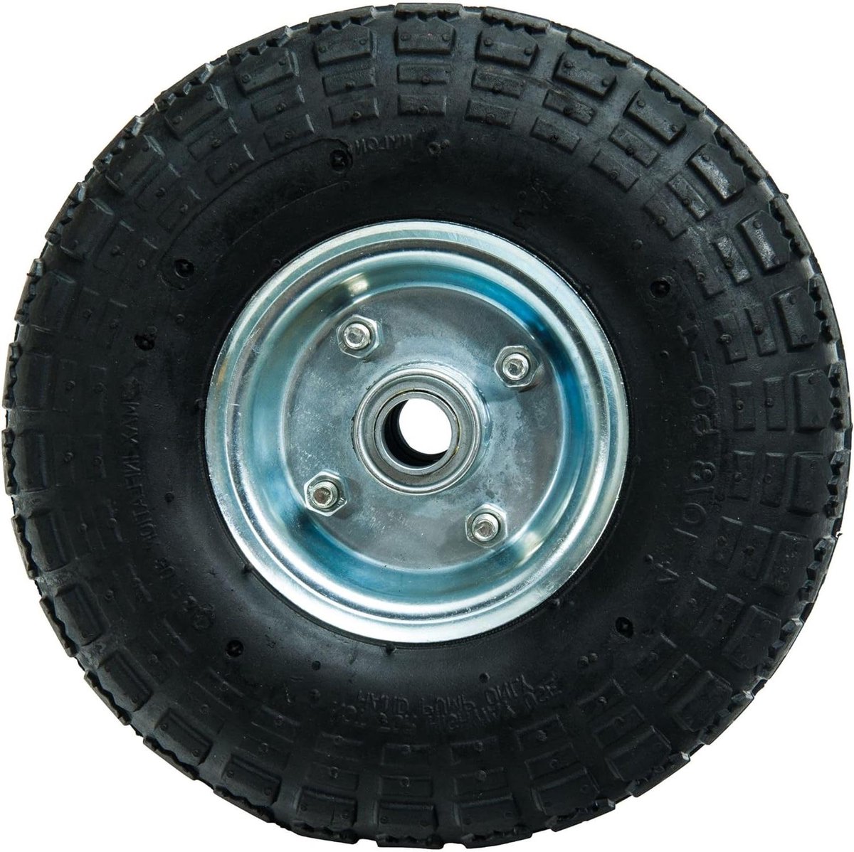 Opblaasbaar Wiel - Reservewiel Handkar - Materiaal Transport - Met Kogellagers - 260 x 85 mm - Metaalkleur