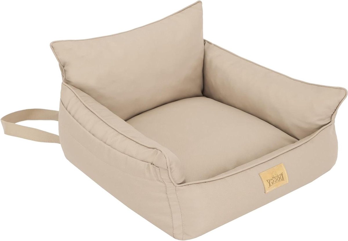 Huisdier Autostoel - Reismand Hond - Veilig Reizen - Makkelijk Schoon - 57 x 55 cm - Beige