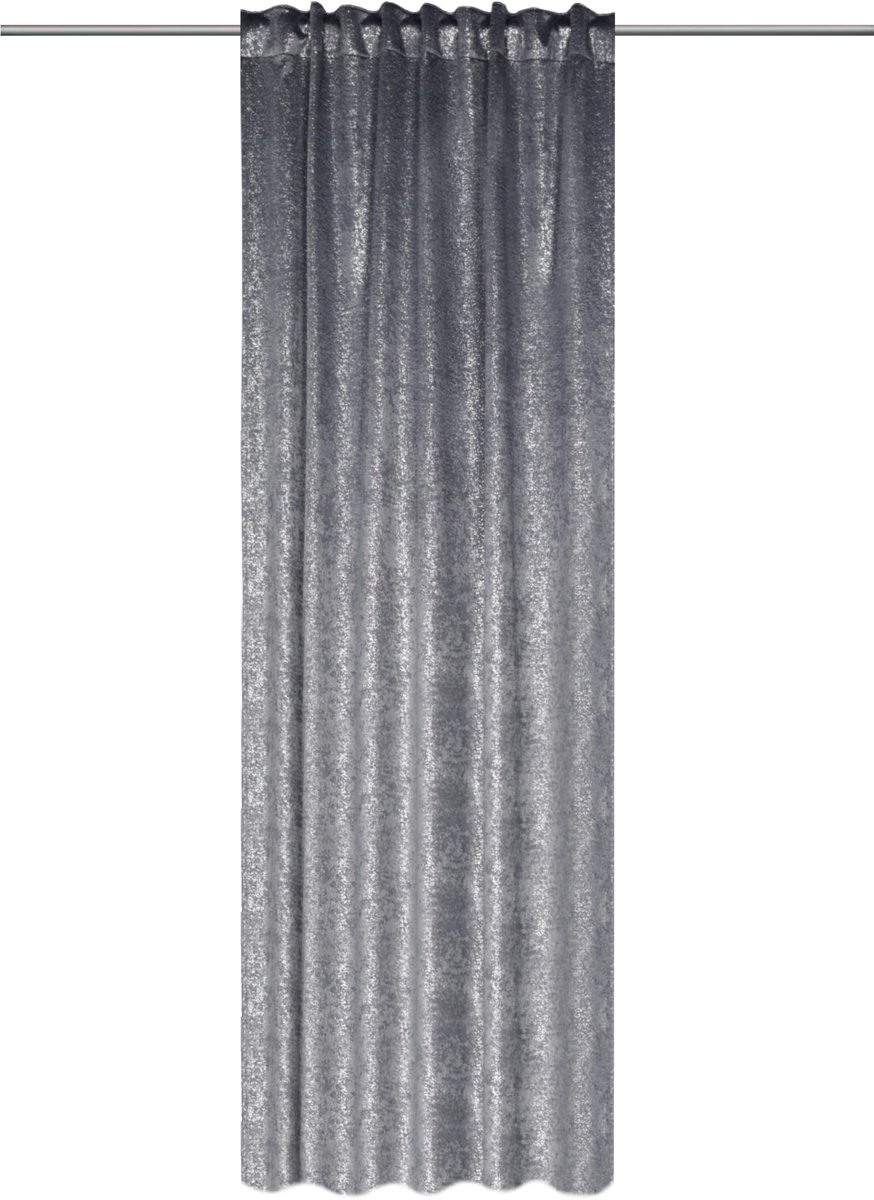 Kant-en-klare sjaal, thermosuède met folieprint, 245 x 135 cm, tochtbescherming, kleur: grijs, afmetingen: 245 x 135 cm, aantal: 1 x