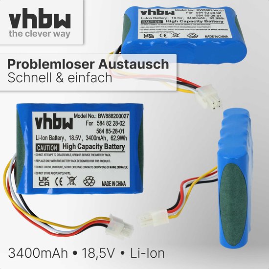 vhbw accu compatibel met Husqvarna Automower 315X, 315 (2015-2018), 310 (2015-2018) grasmaaiers (3400mAh 18,5V Li-Ion) van VHBW — afbeelding 3