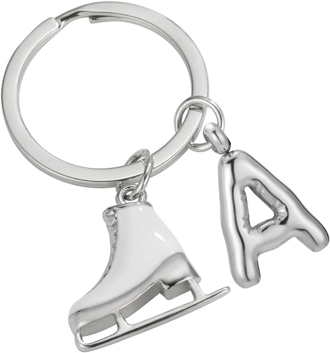 Schaats Hanger - Sleutelhanger IJsschaats - Tas Decoratie - Roestvrij Staal - Unisex - Zilverkleurig