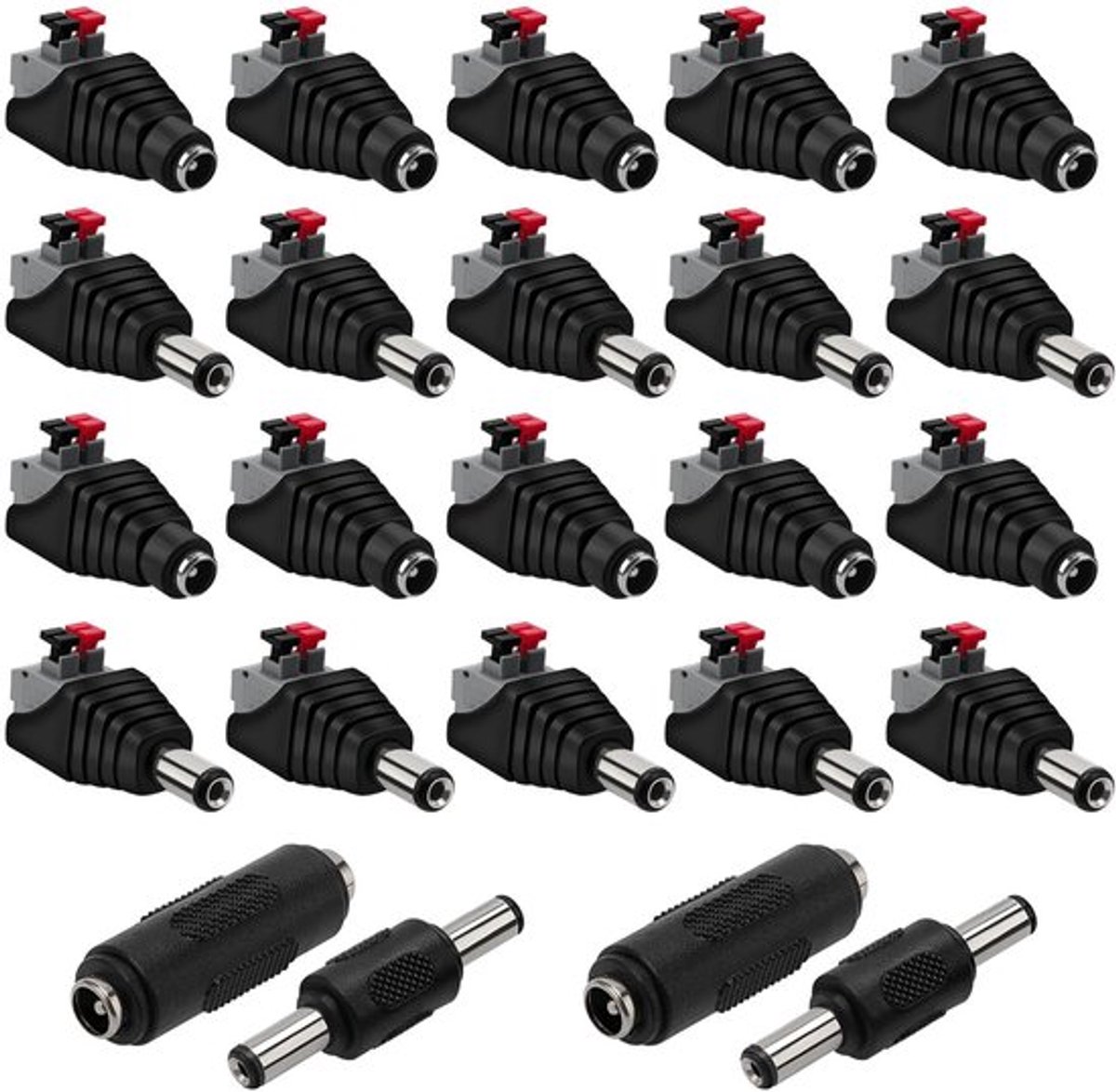 Dailygoody Drukknoppen DC Power Adapter 5,5x2,1mm Voor Cctv