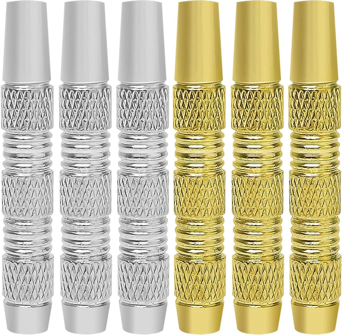 Dartpijlen Vaten - Dart Vaten Set - Precisie Darten - Gekarteld Messing Grip - 16g - Goud Zilver