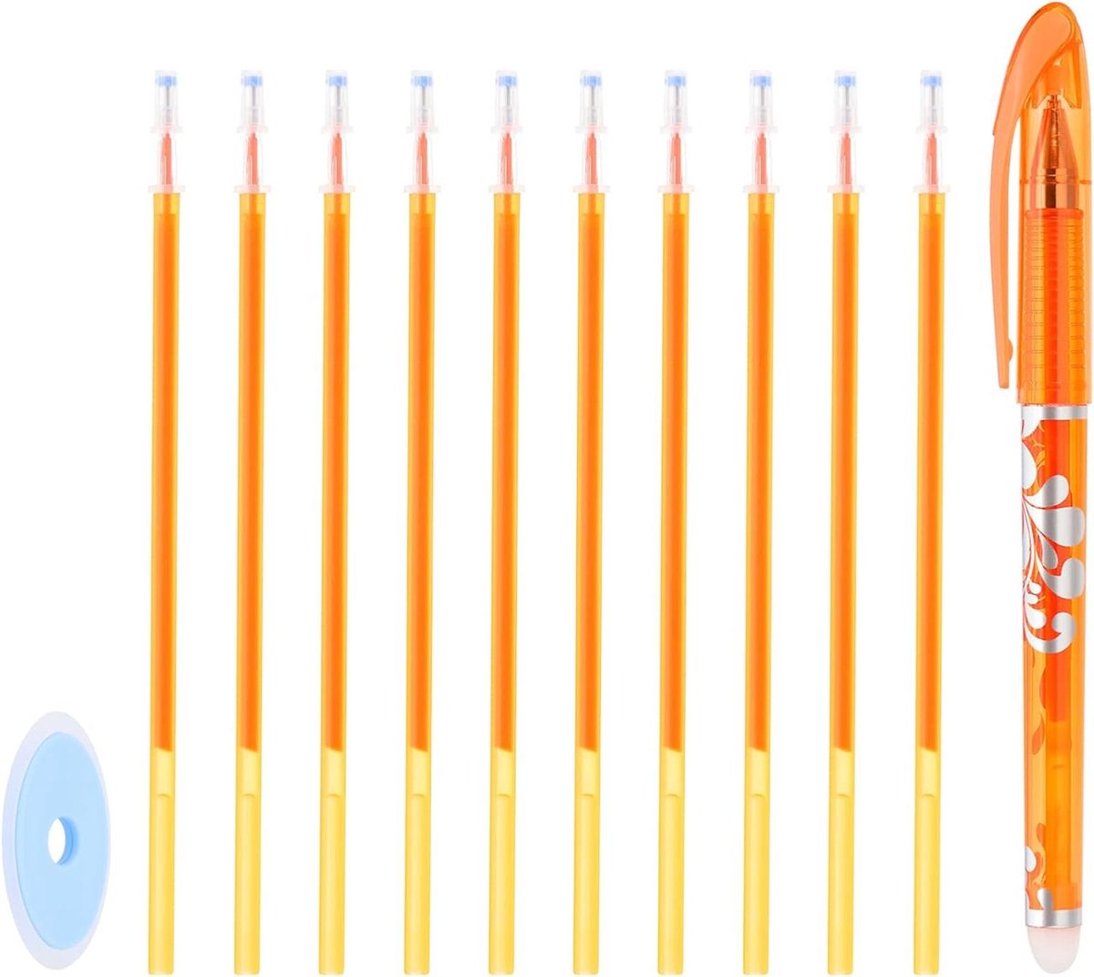 Uitwisbare Gelpennen - Stofstiften Hittegevoelig - Naaien en Quilten - Oranje Inkt Wist Spoorloos - 0.5 mm Punt - Oranje