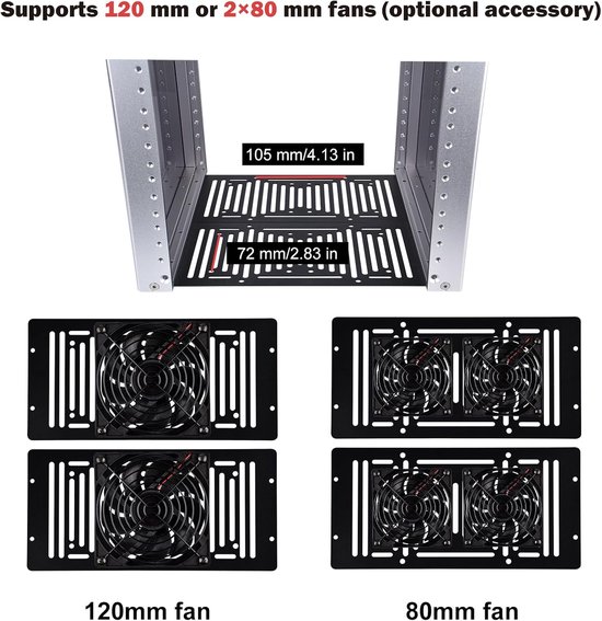 Mini Serverkast 8U 10 Inch Rack met Plank voor NAS en Netwerkapparatuur van Merkloos — afbeelding 2