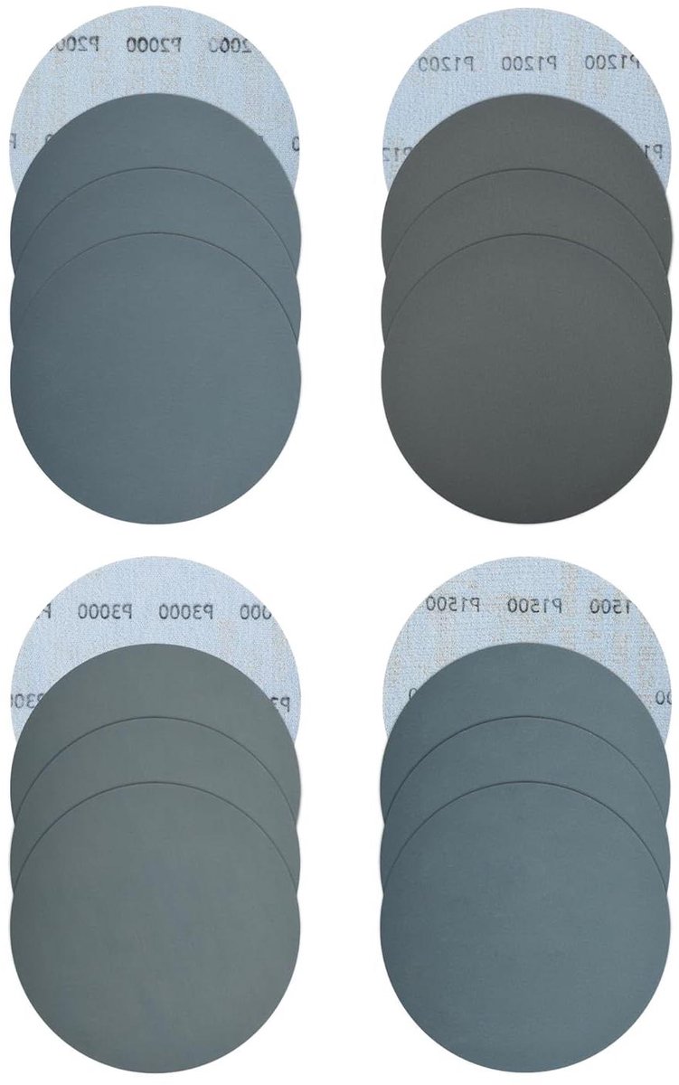 Schuurpapier Rond - Schuurschijven Klittenband - Oppervlakken Glad Maken - Verschillende Korrels - 125 mm - Grijs