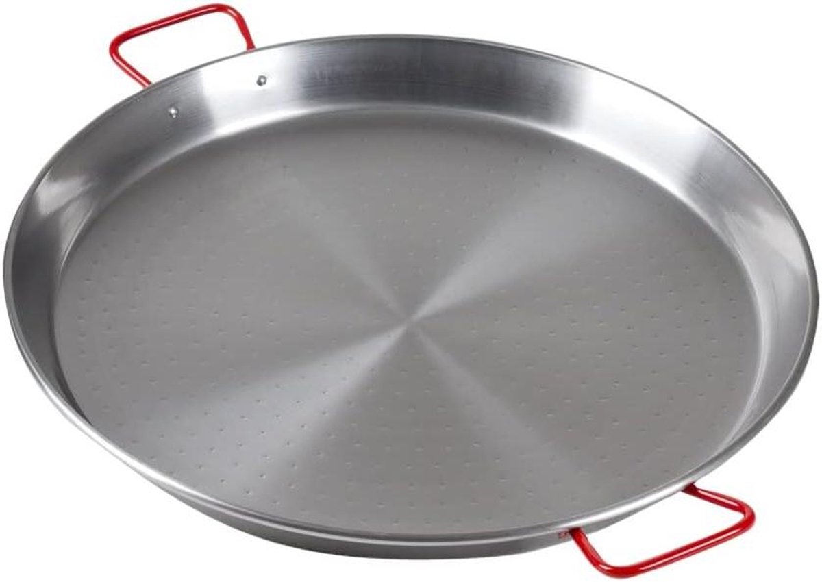 Paella Pan - Paellapan Koekenpan - Authentiek Koken - Gepolijst Staal - 46 cm - Zilver