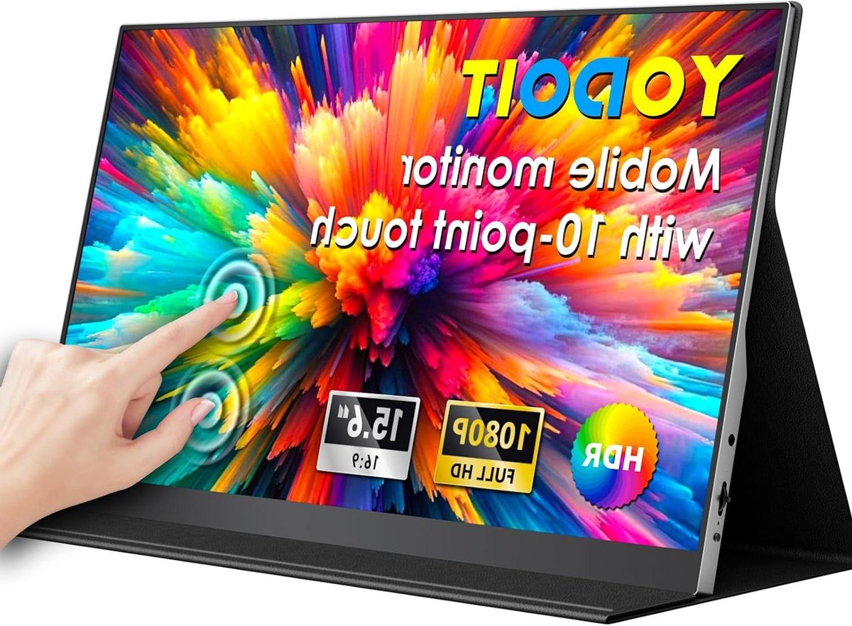 Draagbare Monitor - Extra Scherm - Productiviteit Verhogen - Full HD Touchscreen - 15.6 Inch - Zwart