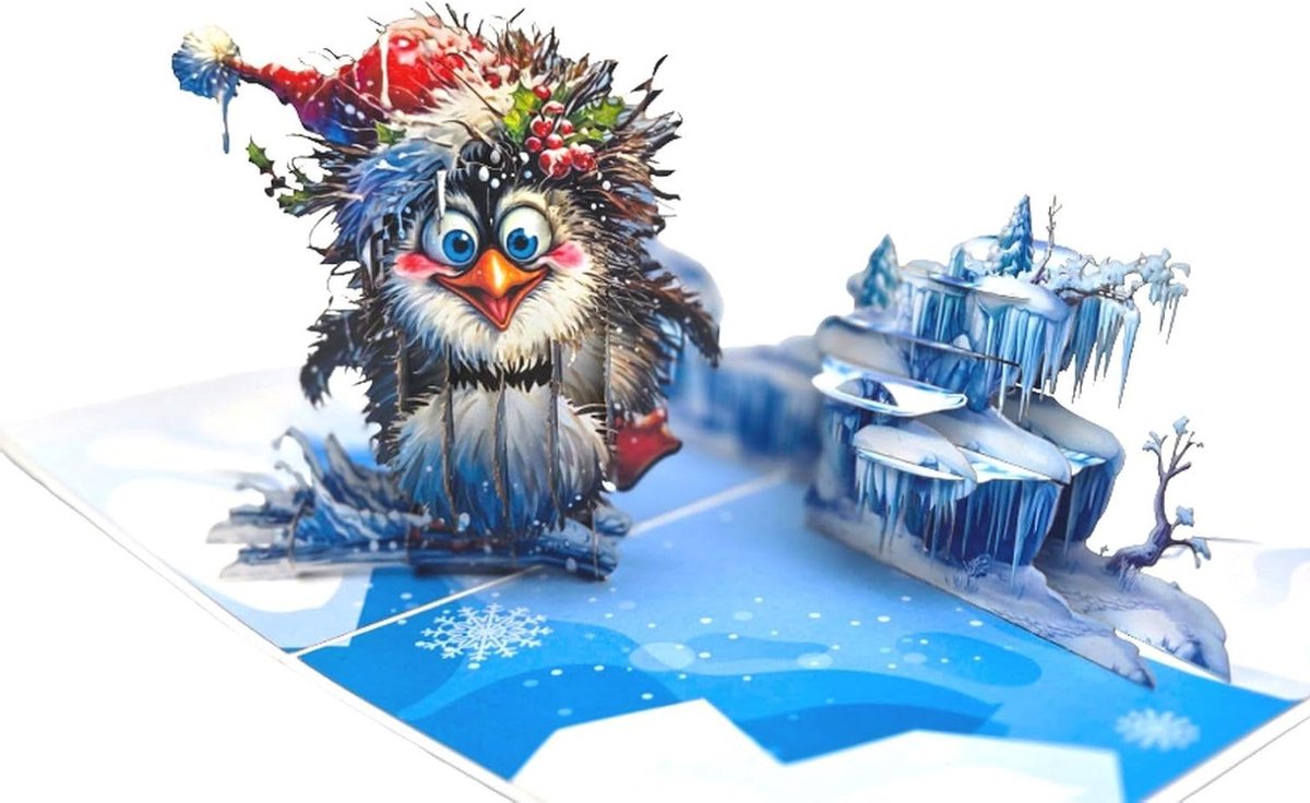 3D Pop-up Kaart - Wenskaart Winterkaart - Wintergroeten Versturen - Handgemaakt Ontwerp - Standard Kartenformat - Meerkleurig