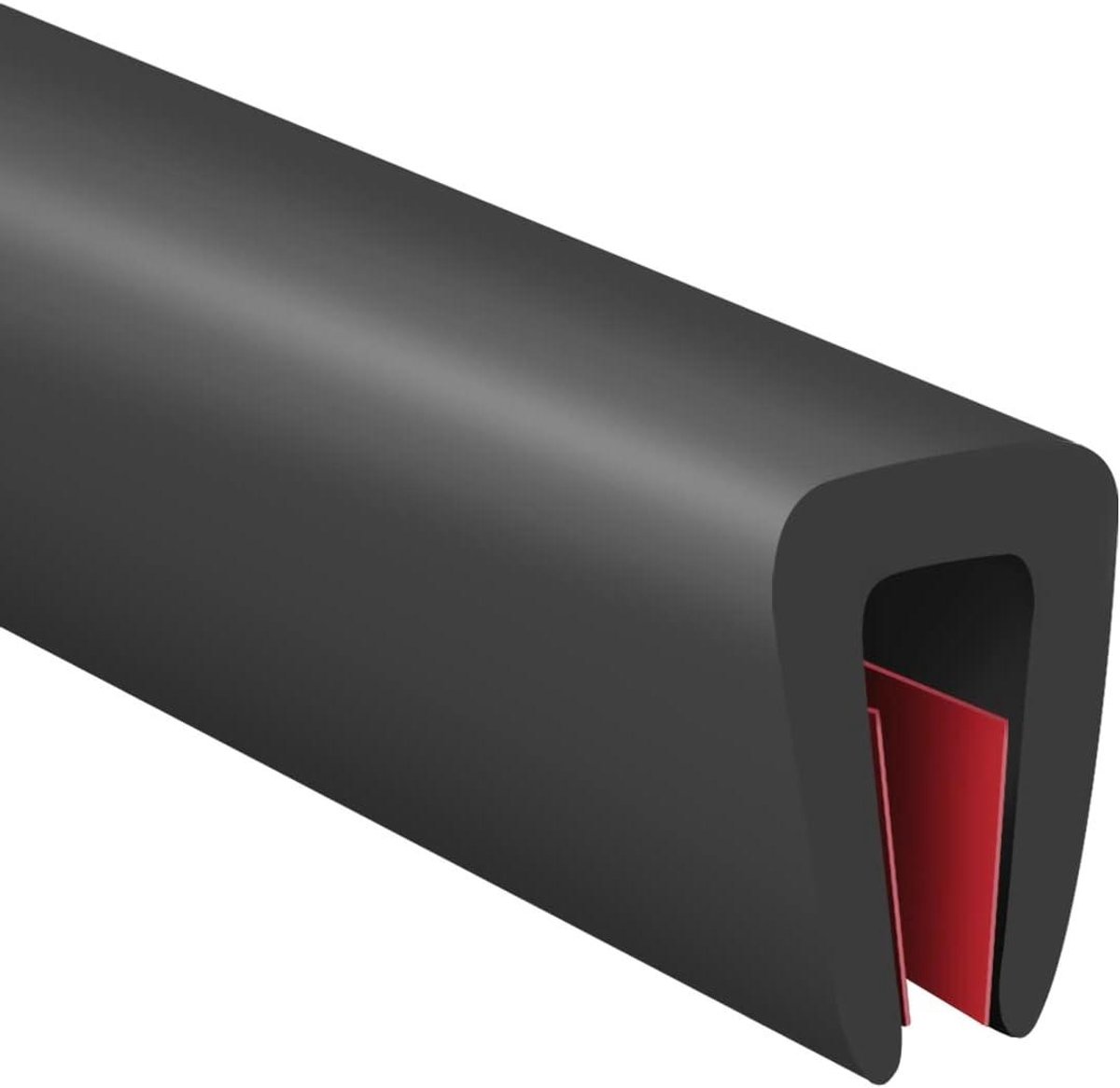 Rubberen Randafwerking - U-kanaal Beschermer - Rand Beveiligen - Zelfklevend EPDM - 3 meter - Zwart