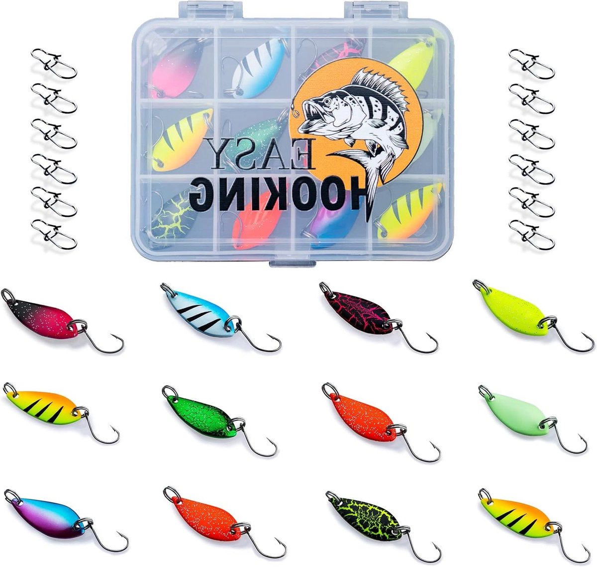 Forel Lepelset - Snoekbaars Lokaas - Vissen Op Roofvis - UV Actieve Kleuren - 25 Delig - Assorti