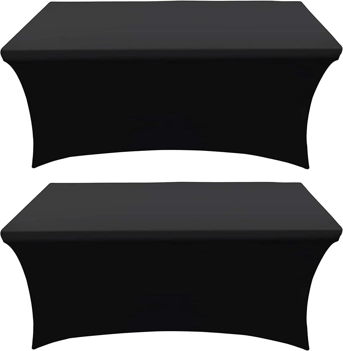 Hoestafels - Bankettafelhoezen - Feestdecoratie - Stretch Spandex Materiaal - 2 Pack 183x76x76 cm - Zwart