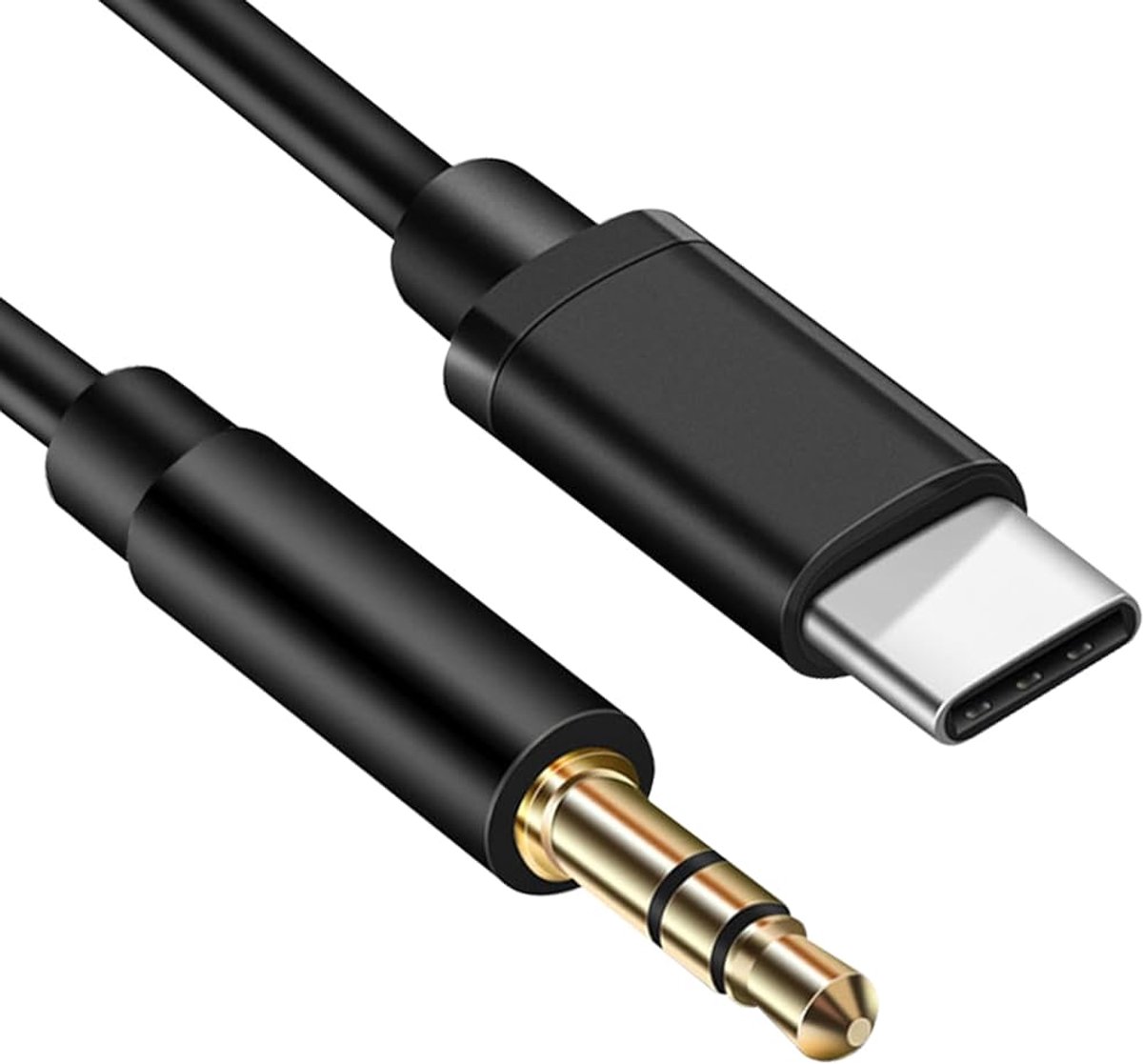 USB-C naar AUX kabel - 3,5mm Jack adapter - Audiokabel - USB-C to aux cable - Koptelefoonadapter - 1 meter - Zwart - Jonyx
