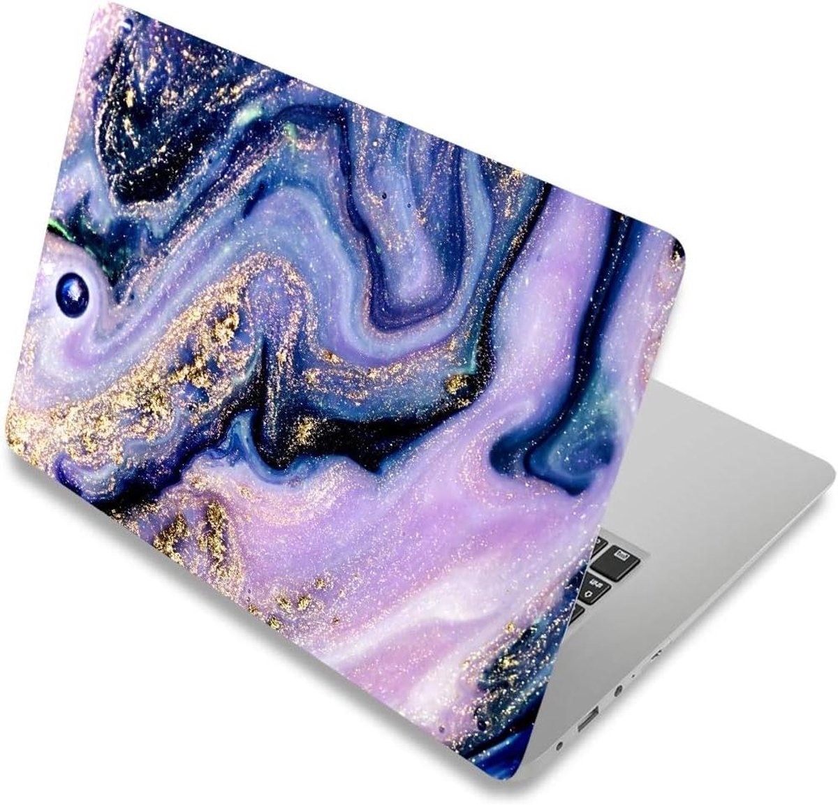 Universele Laptop Sticker Skin Paars Marmer PVC - Beschermhoes voor 12" t/m 15.6" Notebook