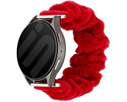 Strap-it Scrunchie Nylon bandje 20mm geschikt voor Samsung Galaxy Watch 7 (40/44mm) / Galaxy Watch 6 (Classic) / Galaxy Watch 5 (Pro) / Galaxy Watch 4 / Watch 3 / Watch FE / Polar Ignite 3-2 / Pacer / Unite / Huawei GT3 - GT2 (Wijnrood)