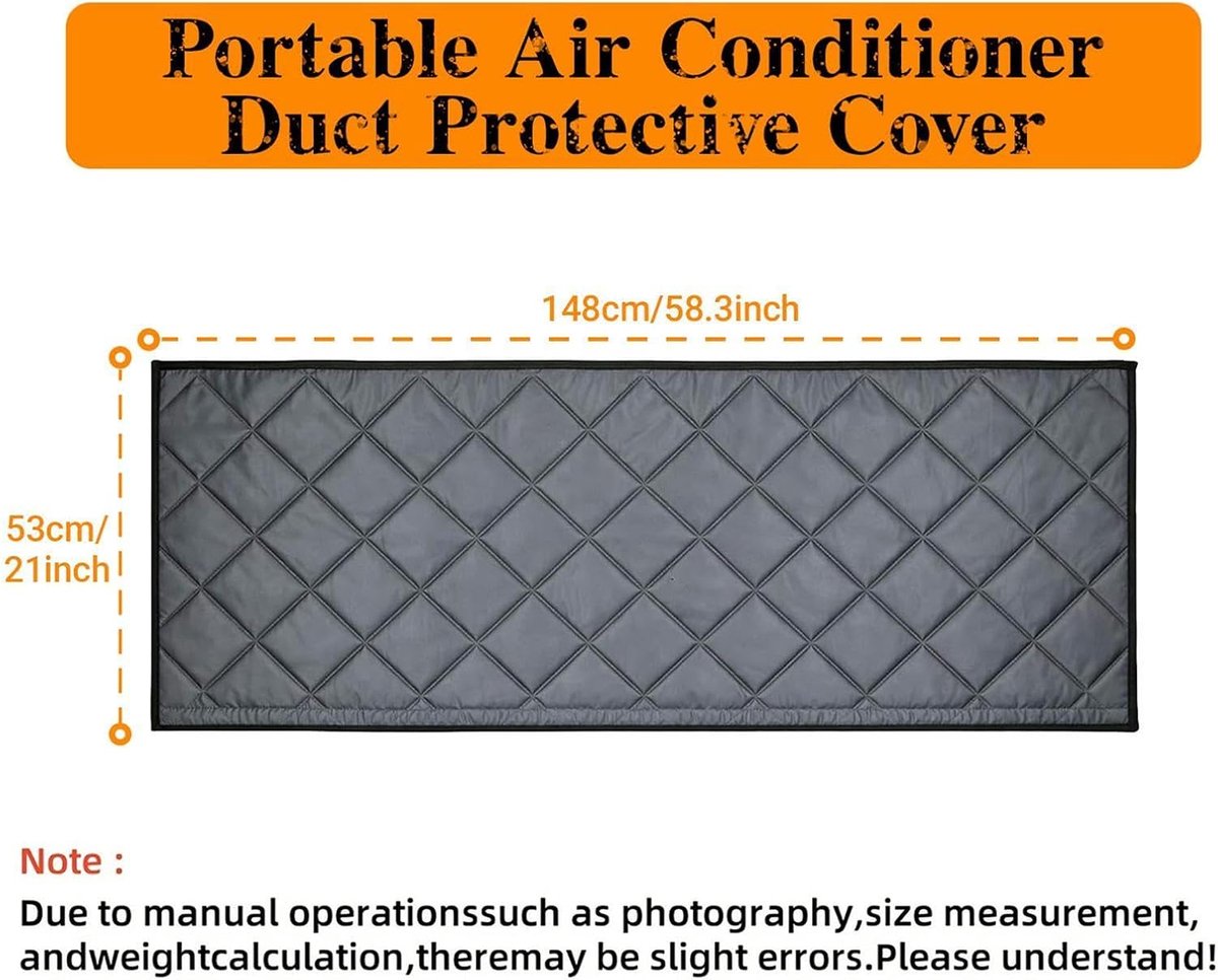 Draagbare Airconditioner Slanghoes - 150x53cm - Beschermhoes voor airconditioningslang met ritssluiting - Mobiele Airconditioning Accessoires - Airco Slanghoes - Airco Beschermhoes - Isolatiehoes - Stofdicht en Warmte isolerend - Grijs – foto 8