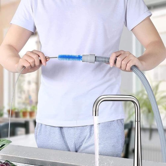 Afvoerborstel, flexibele slangreinigingsborstel, en zacht en flexibel reinigingsgereedschap voor thuis, badkamer, toilet, keukenspoelbak, douche, koelkast, B — afbeelding 2