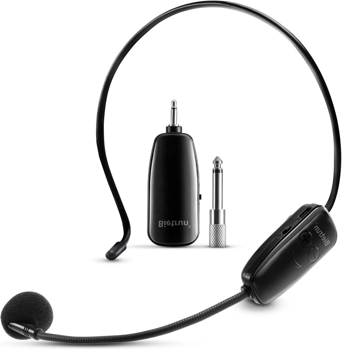 Draadloze Microfoon Headset - UHF Microfoon Systeem - Stemversterking - 2-in-1 Microfoon - 160ft Bereik - Zwart