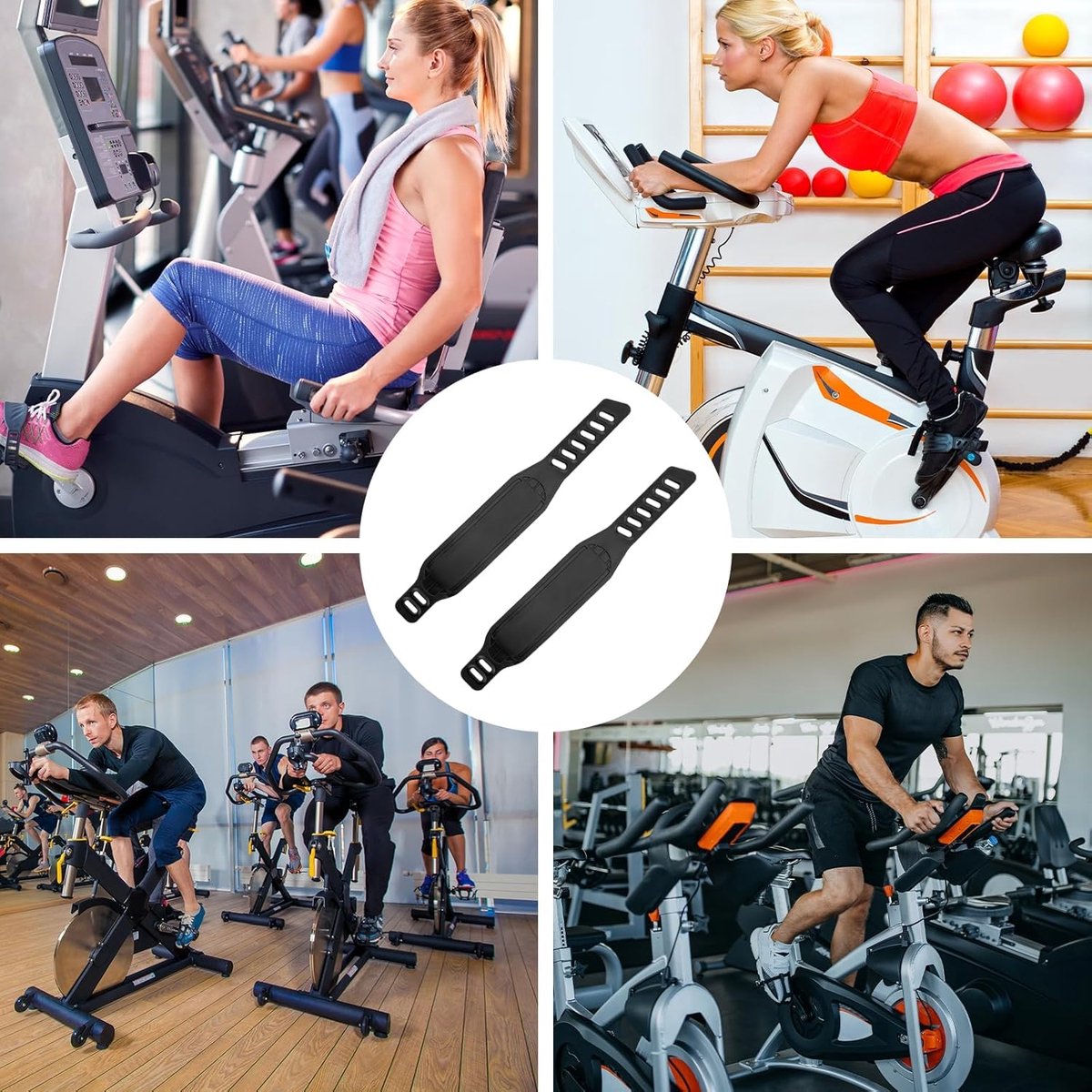 Fietspedaal Straps - Pedaallussen Oefenfiets - Fitness Training - Verstelbare Lengte - 31 x 4.5 cm - Zwart