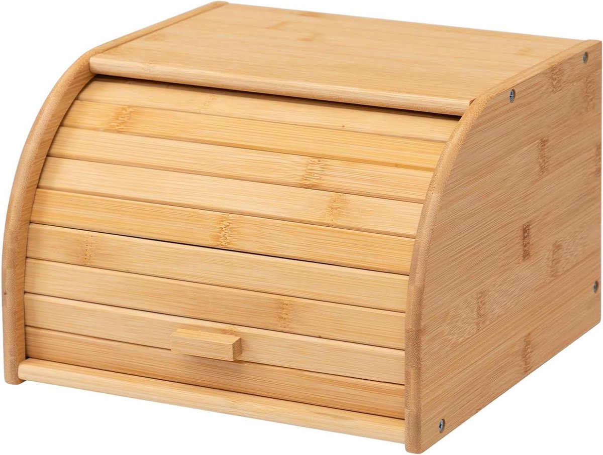 Bamboe Broodtrommel - Brooddoos Keuken - Brood Vers Houden - Natuurlijk Materiaal - 27.5 cm Breed - Natuurlijk