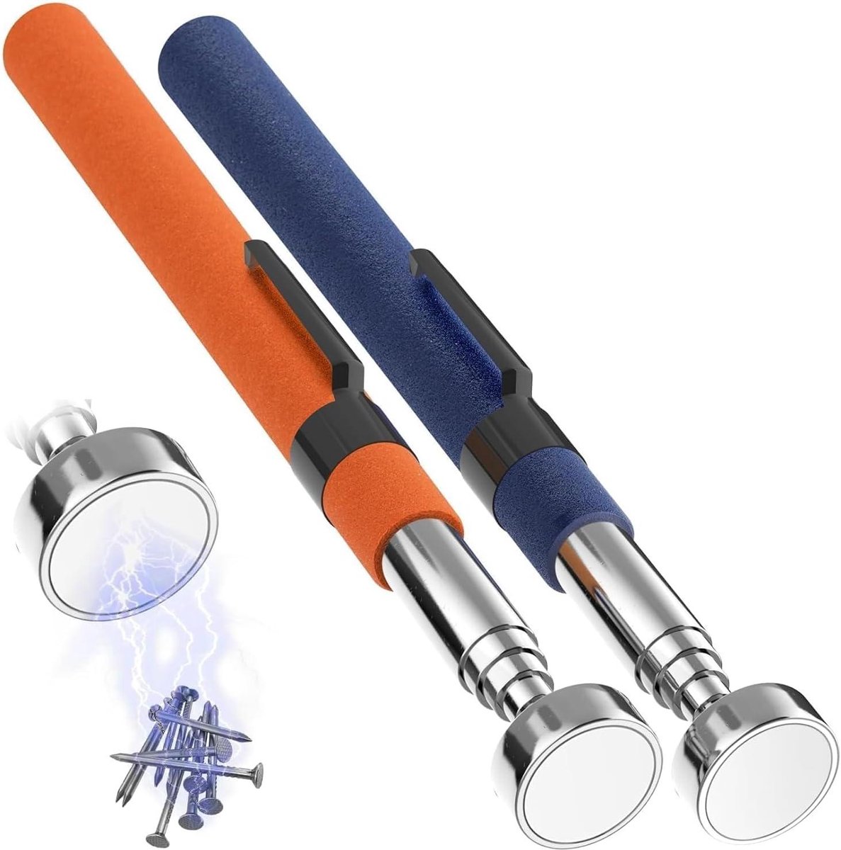 Magnetische Pick-up Tool - Magneetstok Telescopisch - Onderhoud en Reparatie - Dubbel Pack Kleurgecodeerd - 72 cm 36 kg