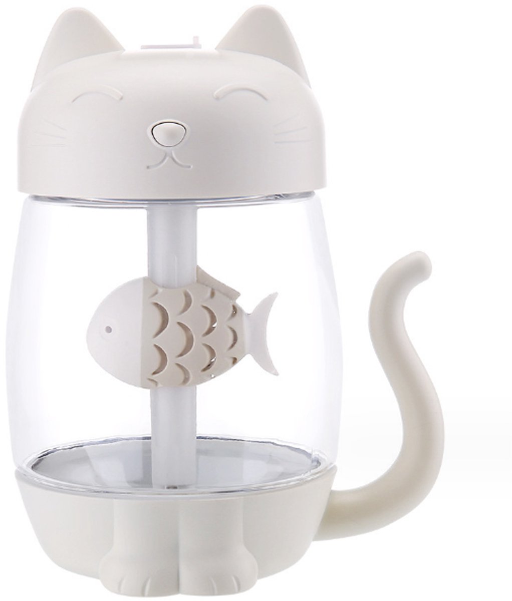USB-luchtbevochtiger met koele mist, instelbare miststand, 350 ml waterreservoir dat tot 6 uur meegaat, 7 kleuren LED-verlichting, automatische uitschakeling bij gebrek aan water, voor slaapkamer, thuis en kantoor