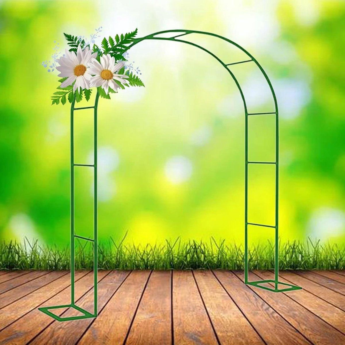 Metalen Tuinboog - Rozenboog Klimplanten - Tuindecoratie - Weerbestendig Staal - 240x220x40cm - Groen