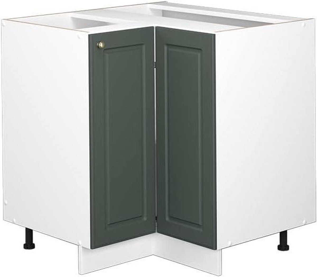 Hoekkast Keuken - Keukenkast Hoek Modulaire Kast - Keuken Indelen - Soft-close Scharnieren - 80.5 cm - Groen-Goud Landhuis