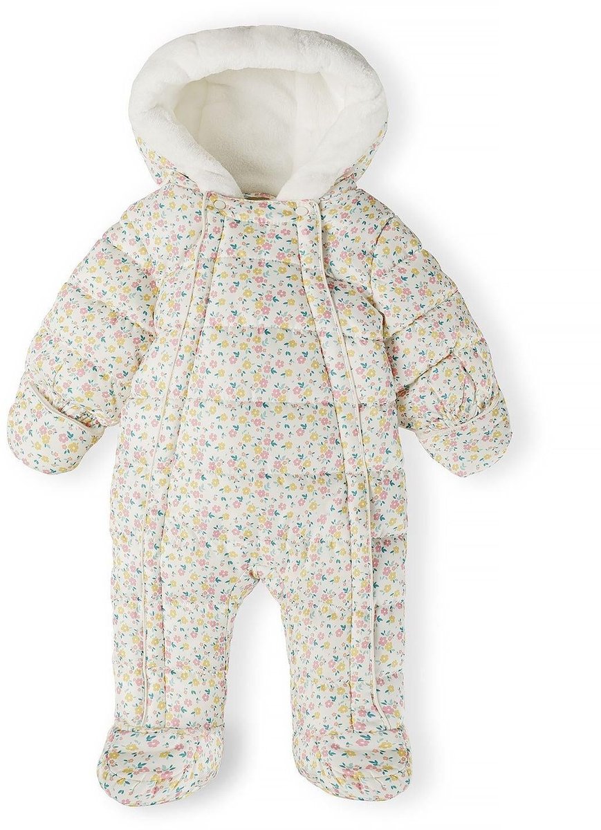 Minoti baby skipak meisjes gewatteerd met capuchon Creme