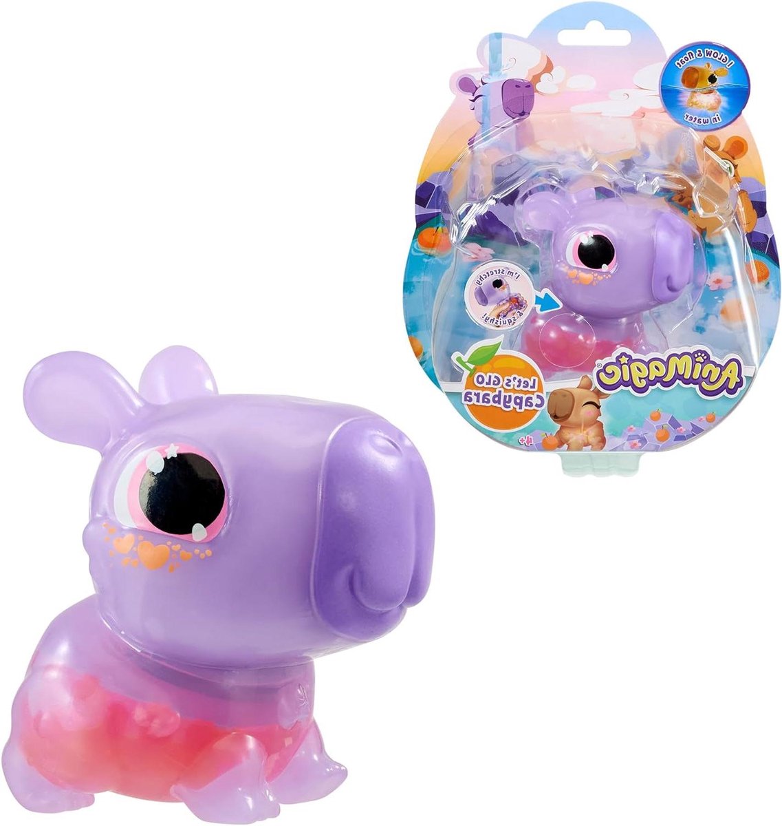 Animagisch Capibara - Zacht Dier Speeltje - Spelen in Water - Lichtgevend Lichaam - 15 cm - Roze