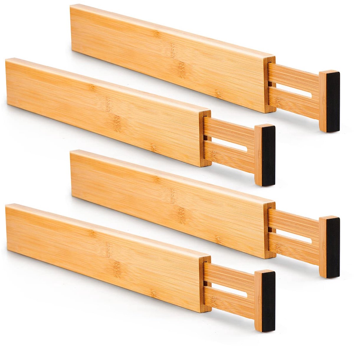 Ladeverdelers (42.2-55.2 cm), Verstelbare Lade Organizer, Lade-Organisator, Ladeverdeler (Set van 4), Kleding, Badkamer, Babylade