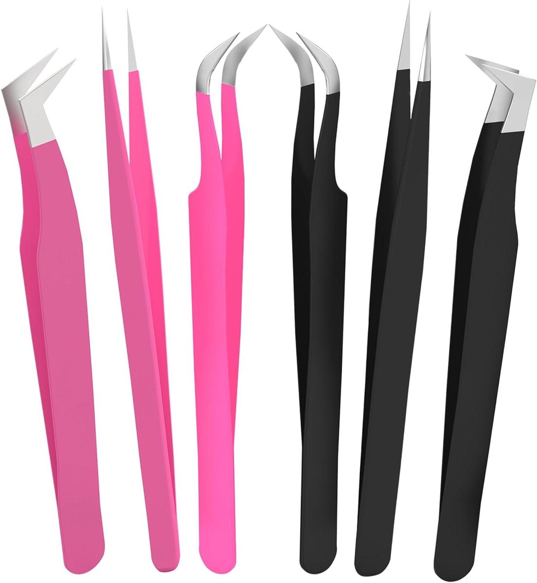 Wimperpincet Set - Volume Pincet - Wimperextensions Aanbrengen - Precisie Geslepen Tips - 3 Stuks - Paars