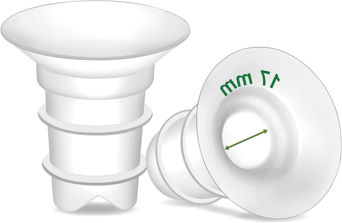 Borstkolf Flens Set - Borstkolf Accessoires - Comfortabel Kolven - Siliconen Materiaal - 17 mm - Semi Transparant