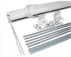 Vouwgordijn Systeem - Gordijn Mechanisme - Raambekleding Ophangen - Aluminium Cassette - 110 cm - Grijs