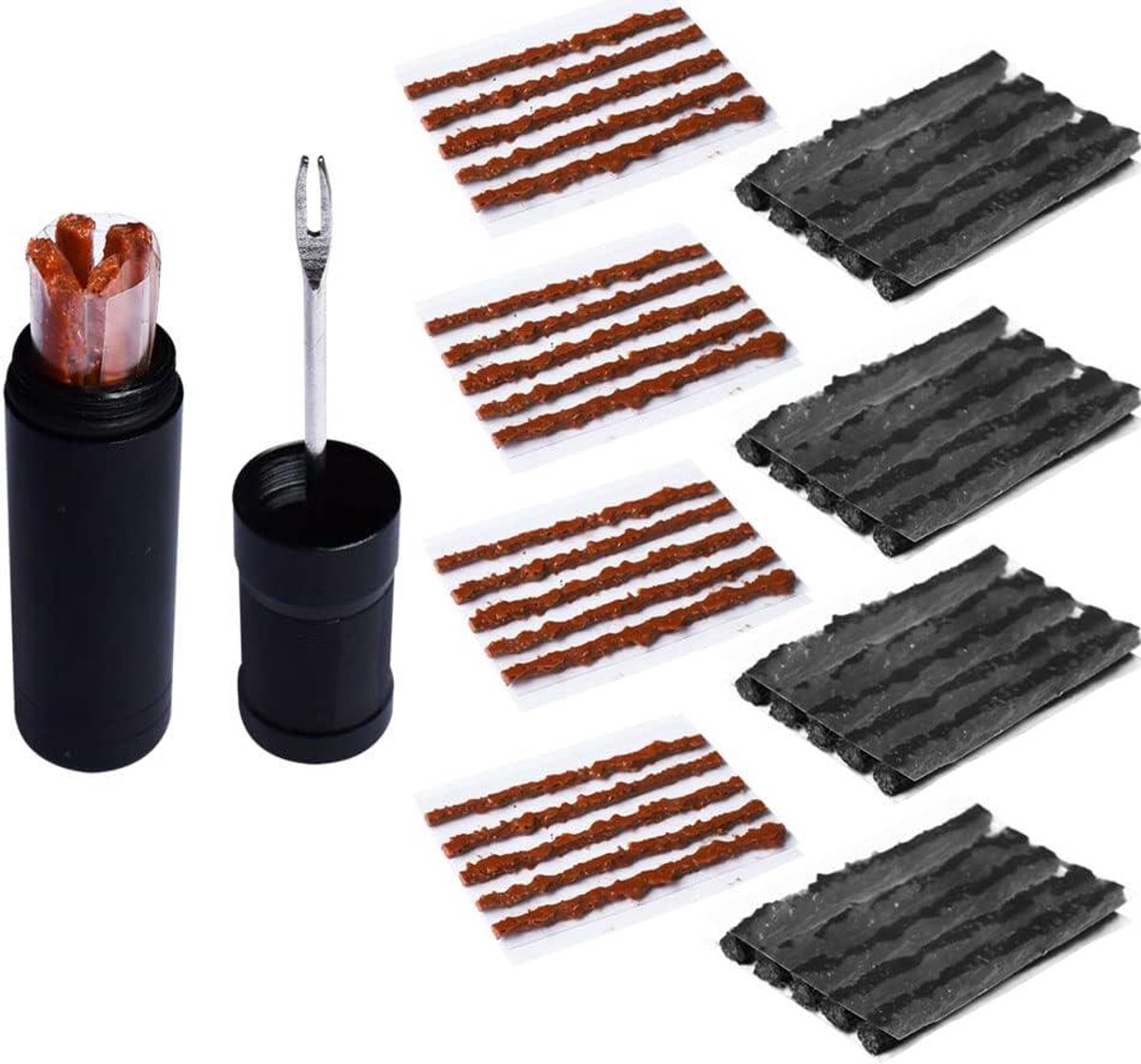 Fiets Band Reparatiekit - Tubeless Plug Set - Lekke Banden Herstellen - Inclusief 45 Strips - 7.2 x 1.6 cm