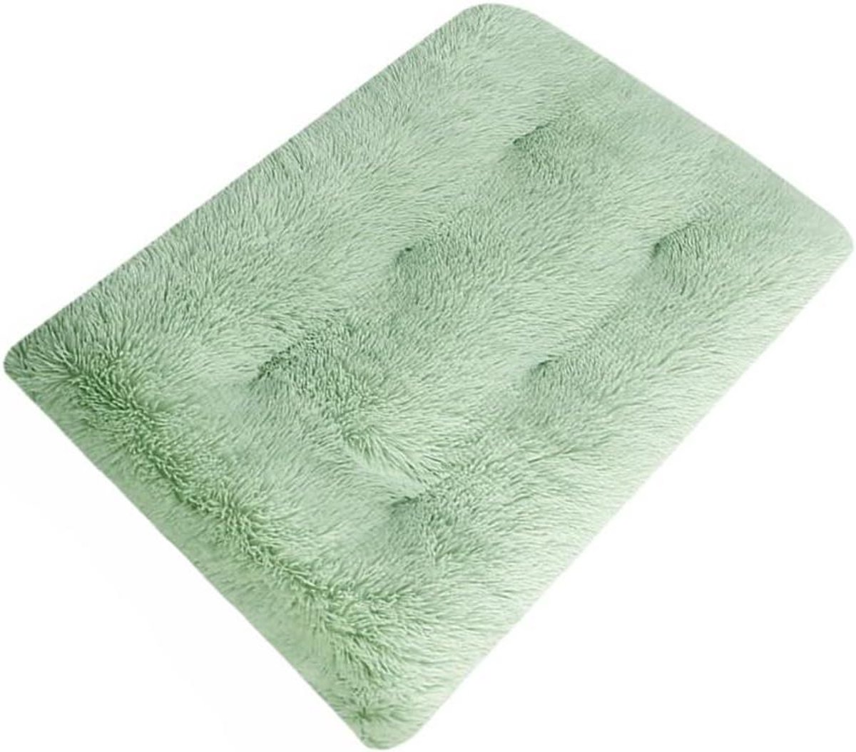 Hondenbed Rechthoekig - Huisdier Mand - Comfortabel Rusten - Pluche Winter Warmte - 80x55cm - Groen