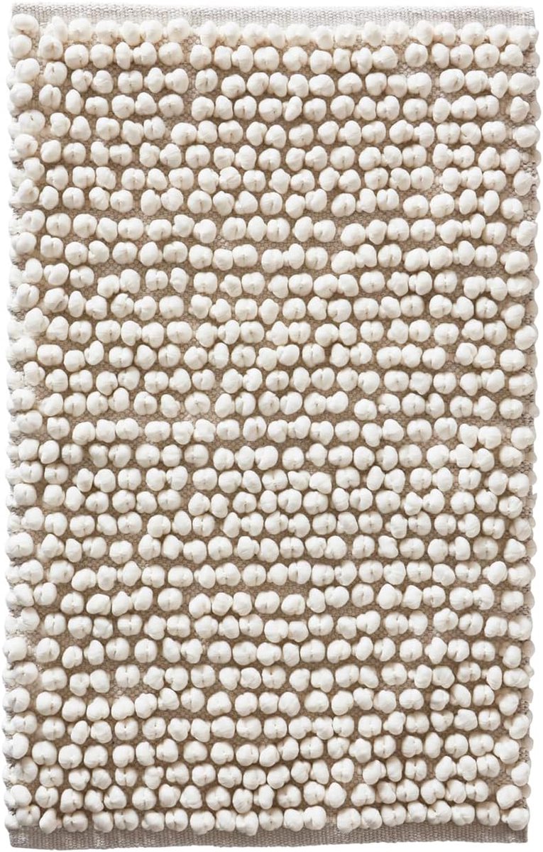 Popcorn badmat, wit, 80x120 cm, 1623915