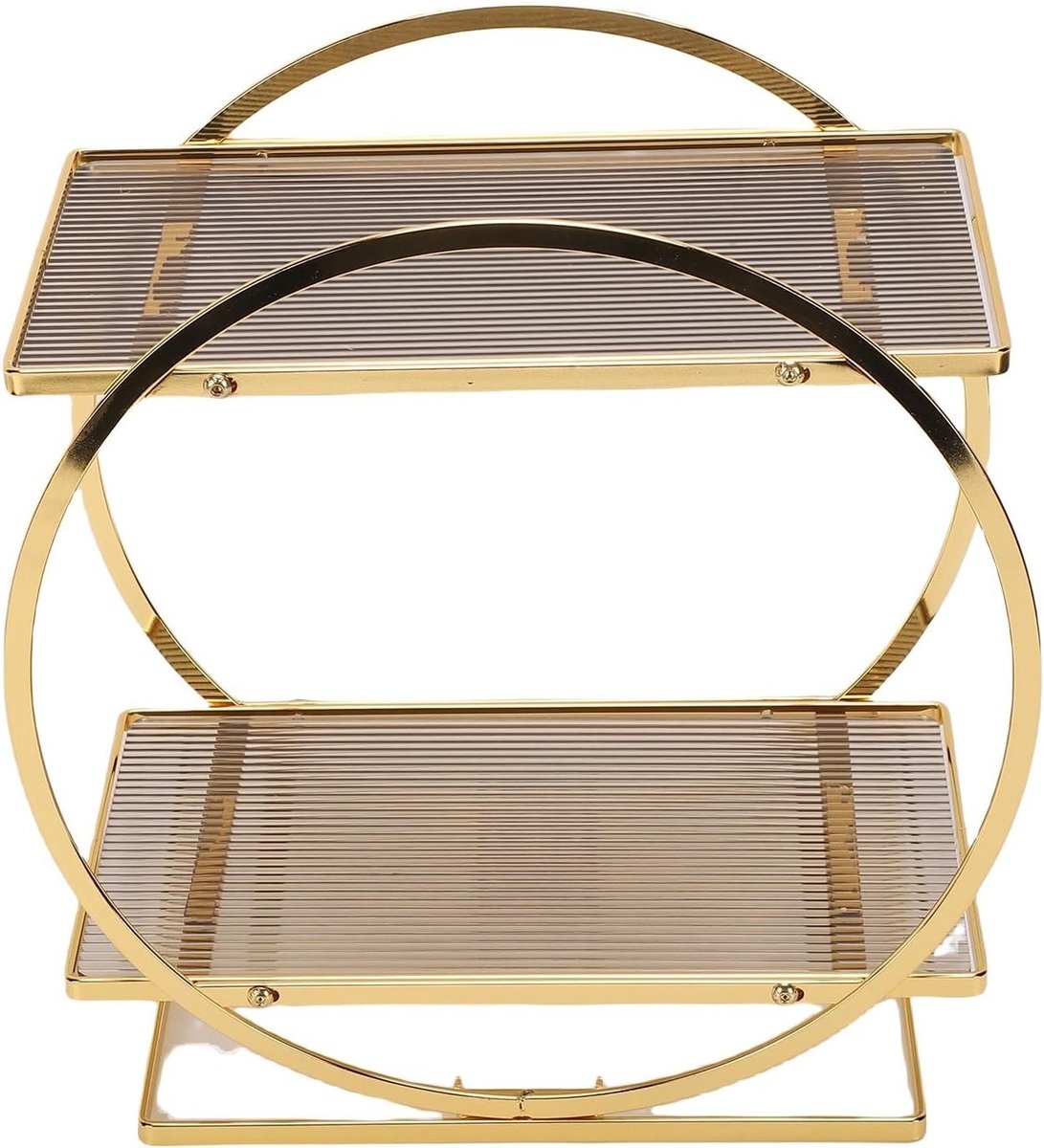 2-laags acryl parfumorganizer met krasbestendige afwerking, ideaal voor badkamer, slaapkamer en make-up tafel opslag en presentatie