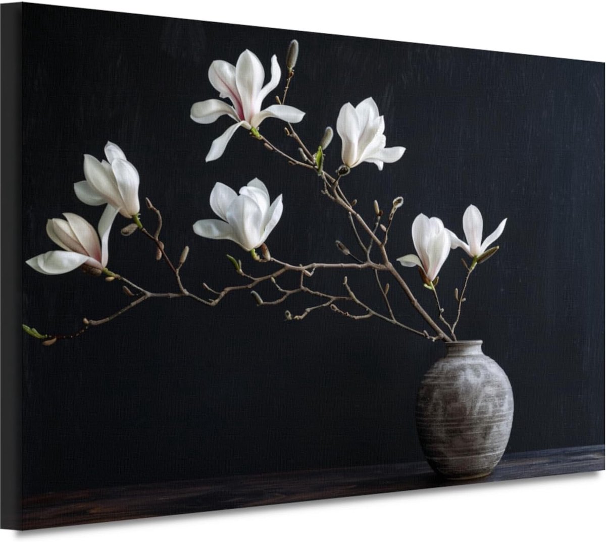wanddecoratie, Bloemen schilderijen, Canvas schilderij Vaas, Muurdecoratie industrieel, Canvas schilderij woonkamer, Woonkamer accessoires canvas 120x80 cm