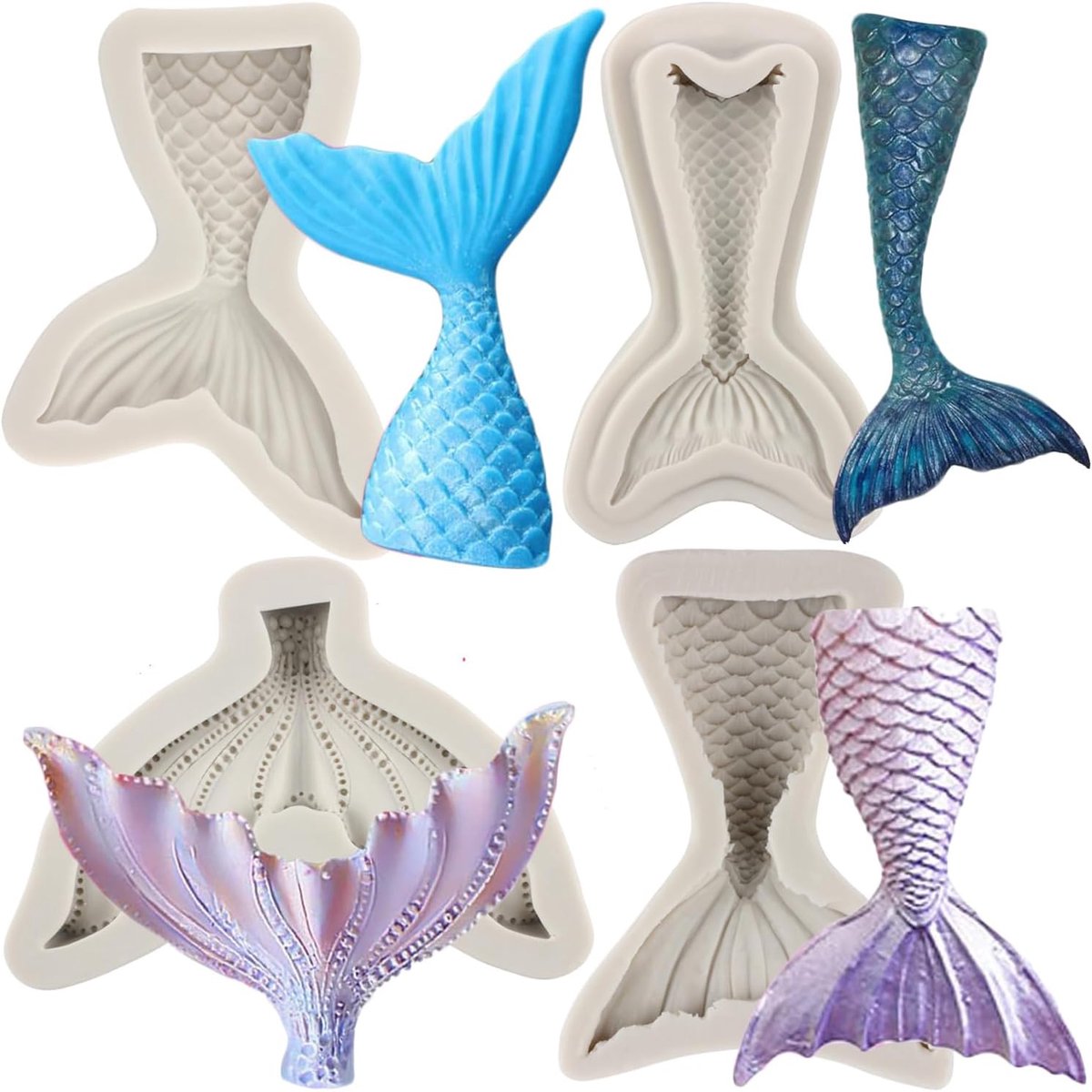 Siliconen Fondant Mallen voor Cake Decoratie Gum Paste Cupcake Topper Snoep Chocolade Polymeer Klei Set van 4, MY150CK