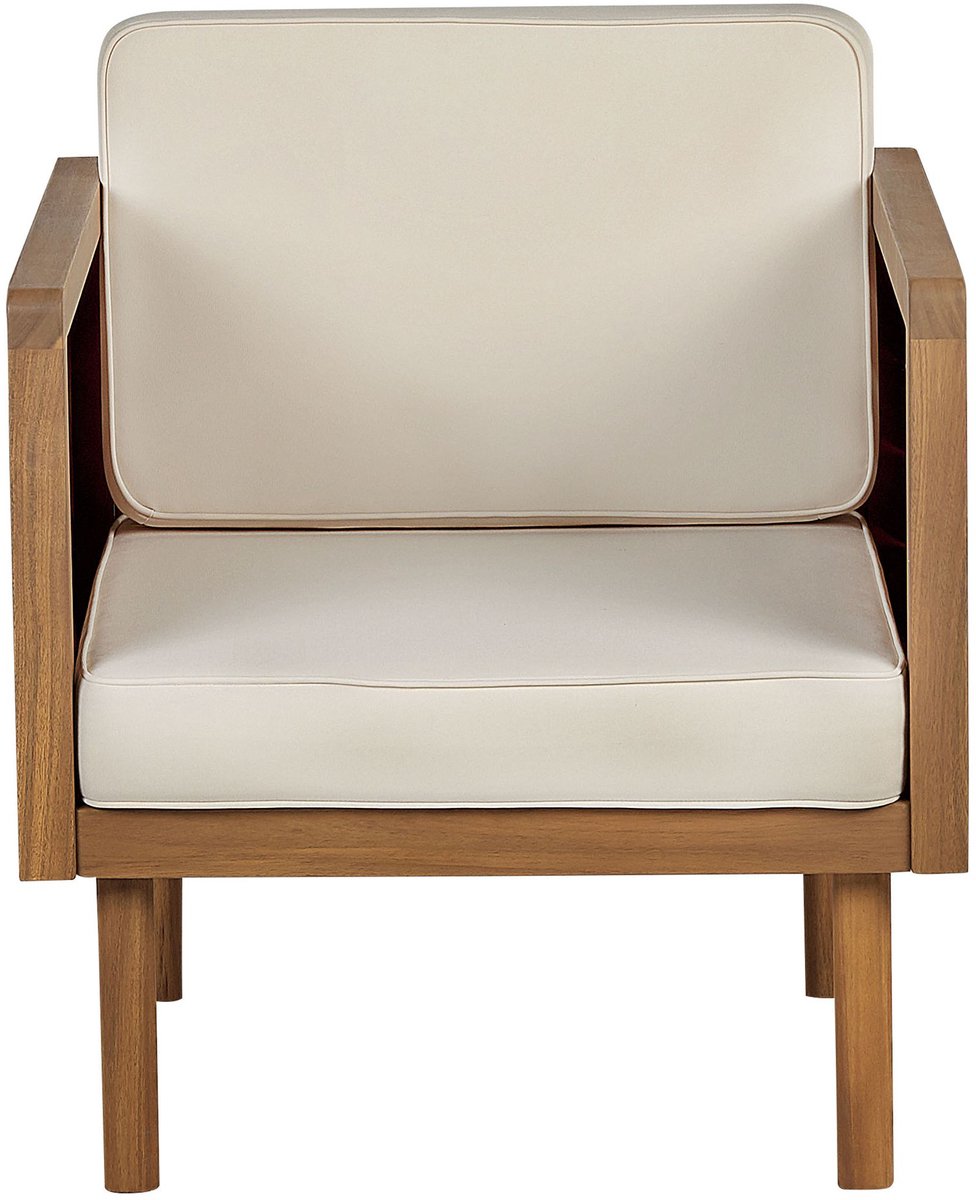 Beliani BARATTI - Loungeset voor 6 - Lichtbeige - Acaciahout Bruin
