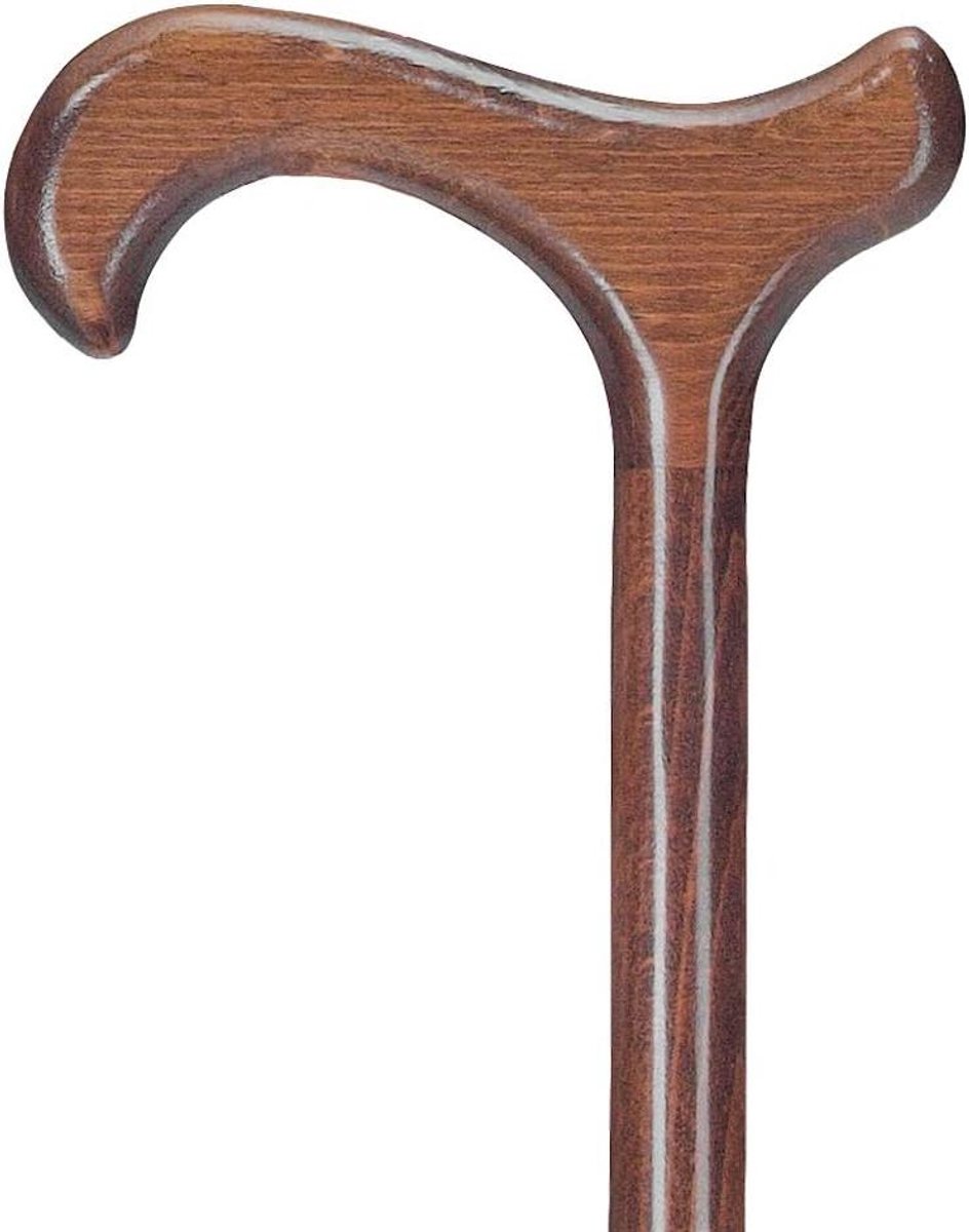 Wandelstok Beukenhout - Steunstok Derby - Veilige Mobiliteit - Individueel In te Kort - 96 cm - Bruin