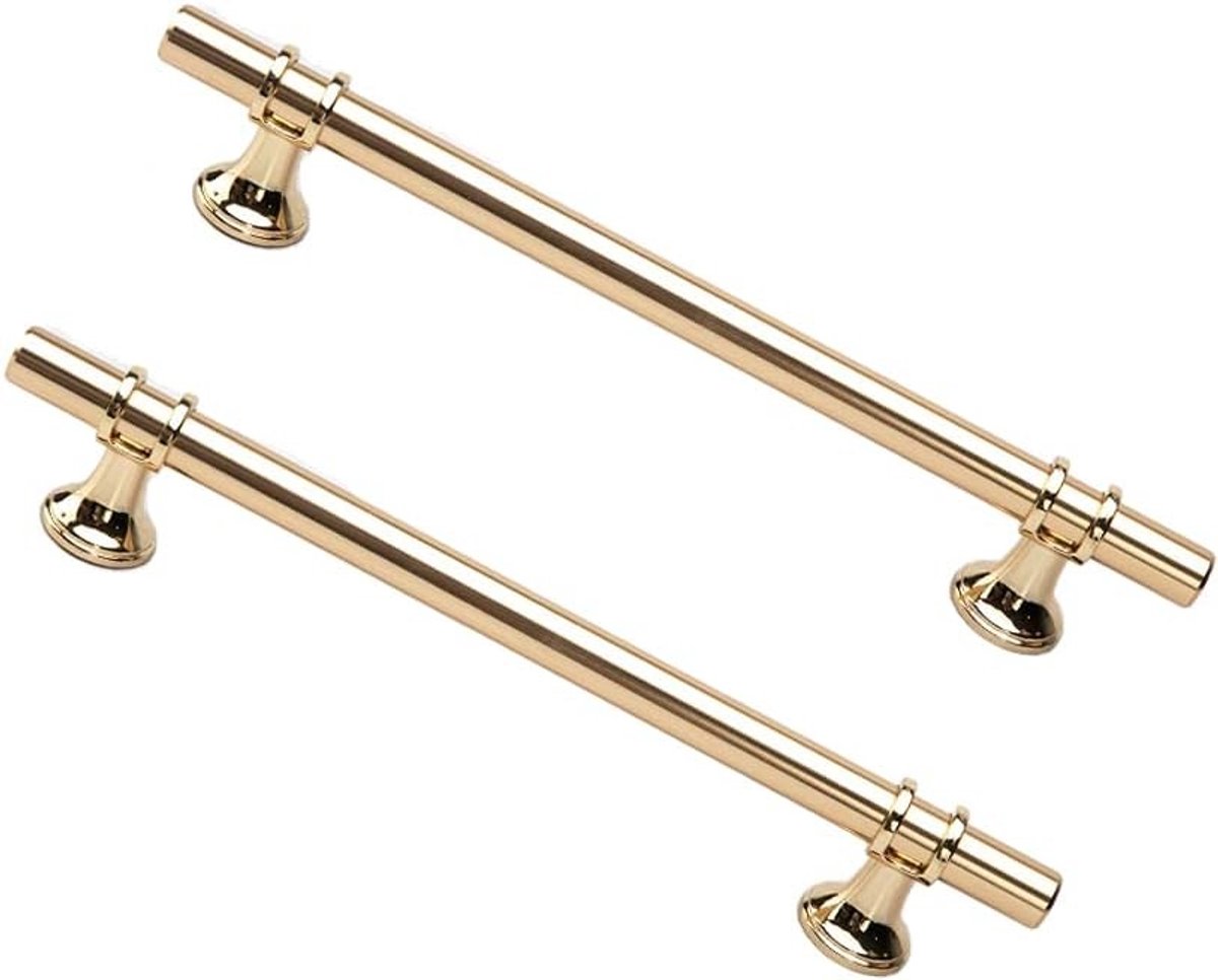 Gouden T-handgrepen voor keukenkastdeuren - 2 stuks, 160mm, inclusief schroeven, meubelaccessoires