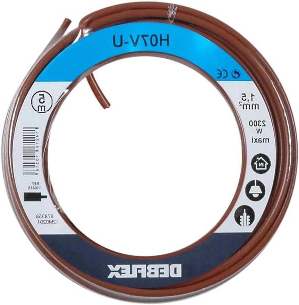 Kabel Bobinot - Elektrische draad spoel - Elektrische installatie - Koperen geleider - 5 Meter - Bruin