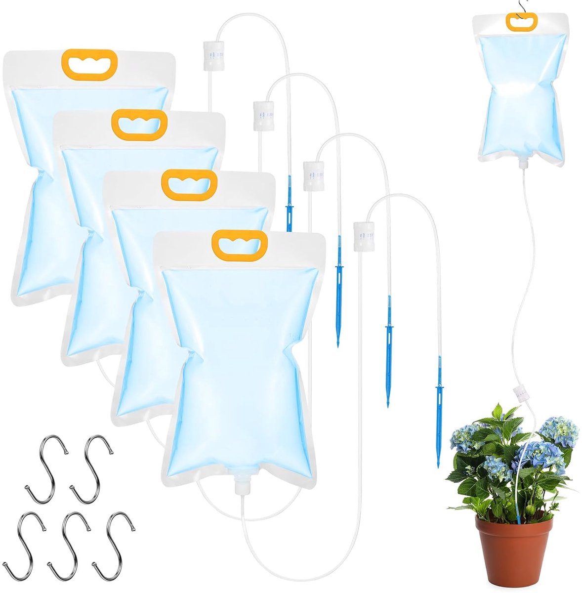 bewateringsapparaat, 5 stuks 3,5 l druppelirrigatieset, verstelbaar irrigatiesysteem, irrigatiezak voor planten en buitenplanten