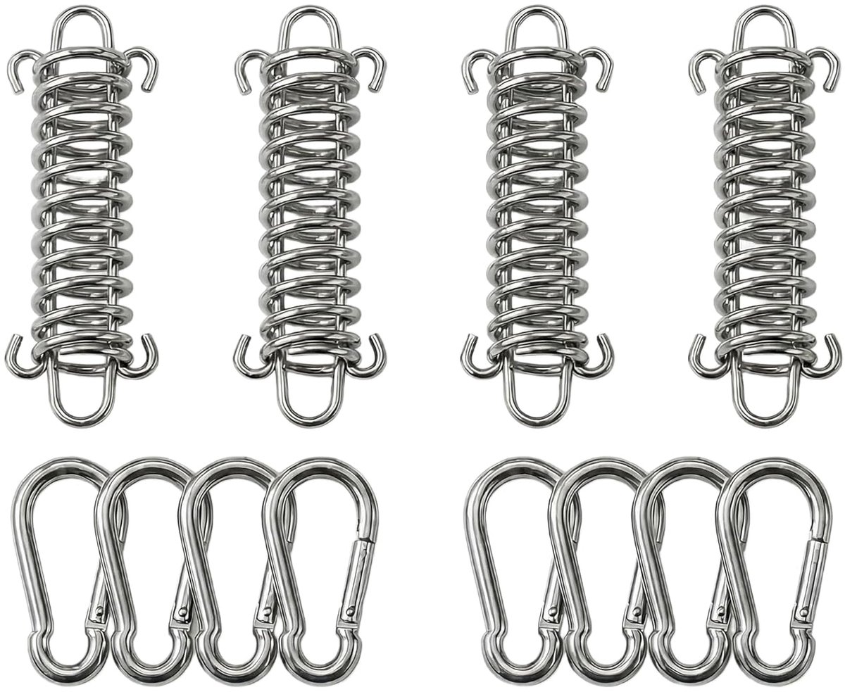 trekveren met haken, 4 stuks, zonnezeil, bevestigingsset voor trekveer met haken, geschikt voor parasols, dekzeilen, campingtenten en outdoor tentaccessoires
