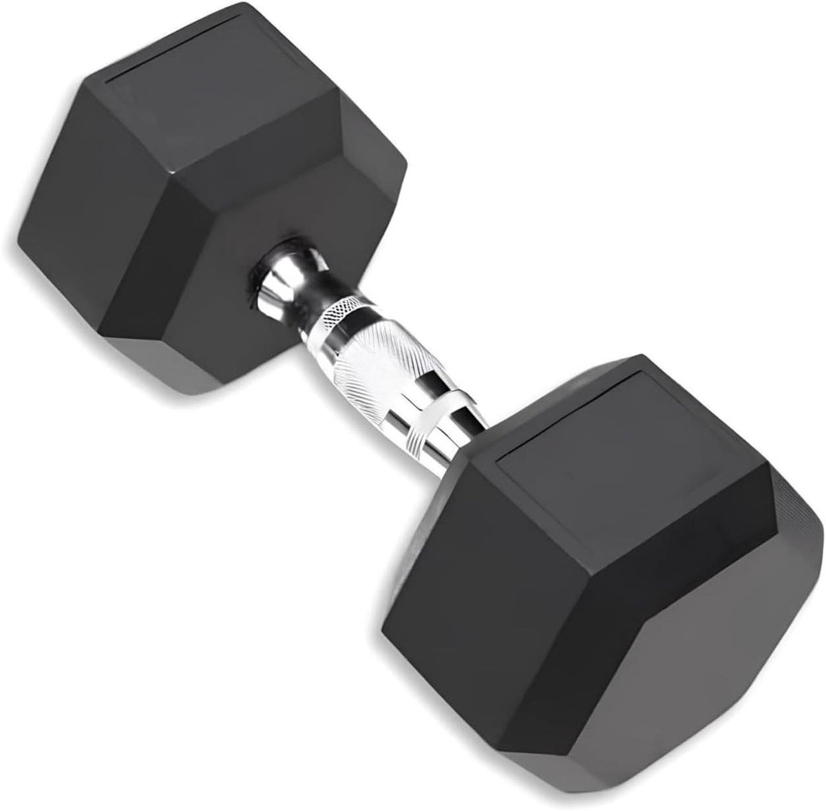 Zeshoekige Halters - Gymnastiek Gewicht - Krachttraining Thuis - Rubberen Gietijzeren Coating - 25 kg - Zwart