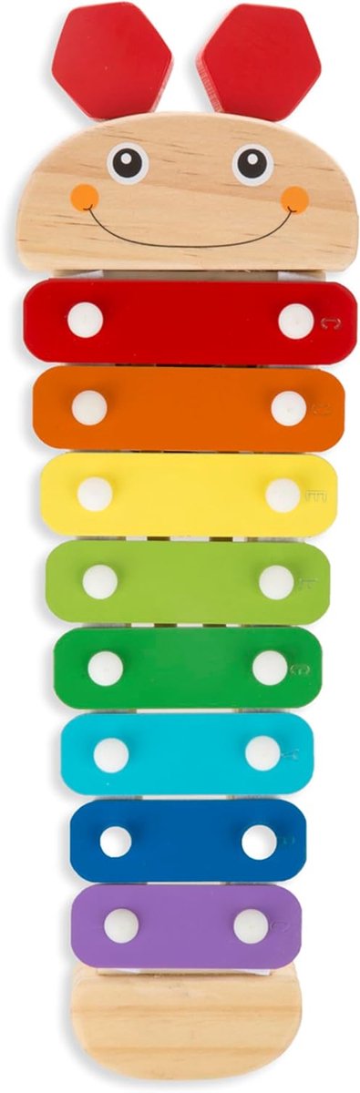 Houten Xylofoon - Muziekinstrument Kinderen - Muziek Ontdekken - Regenboog Kleuren - 38 cm - Veelkleurig