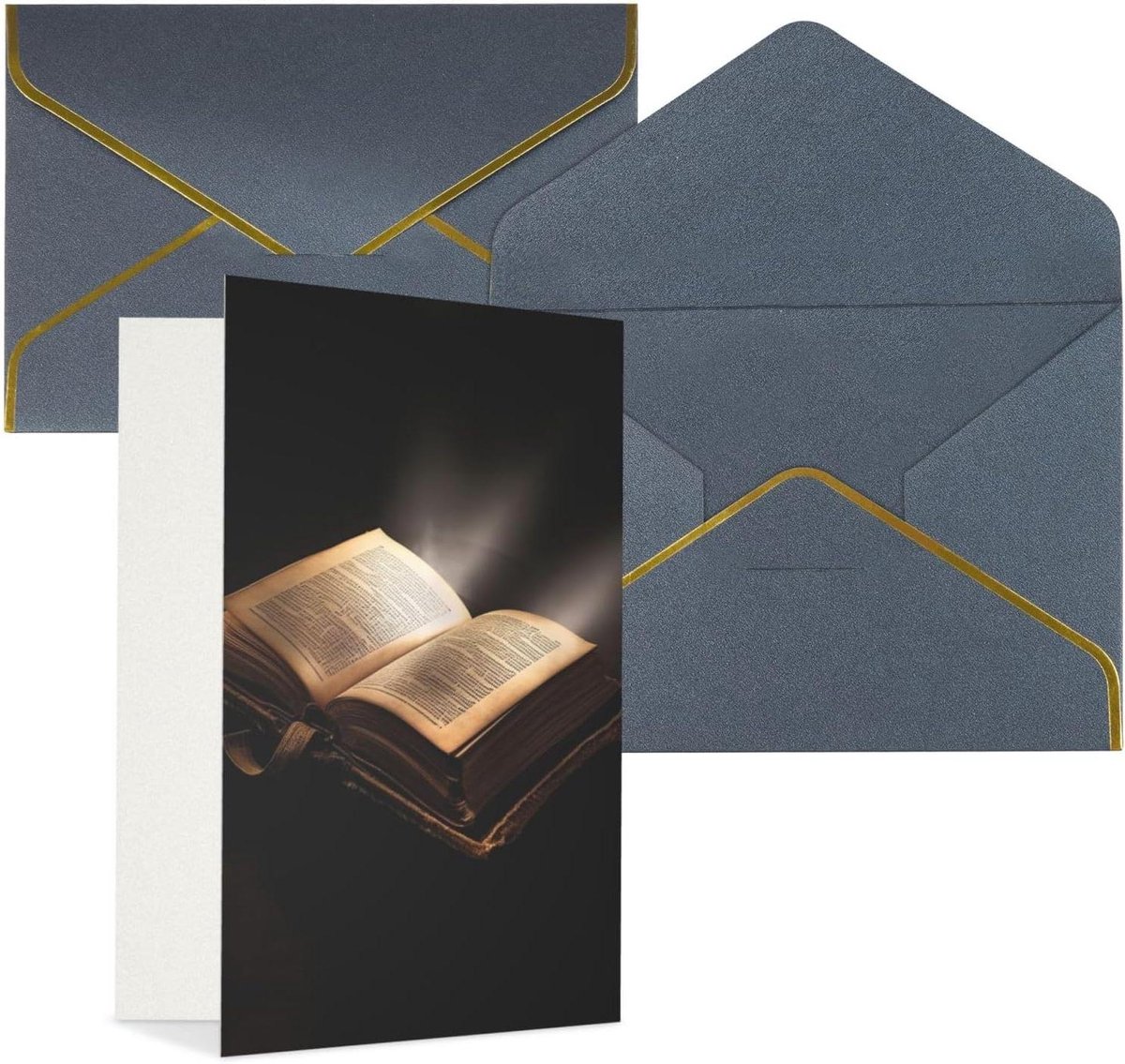 Wenskaarten met enveloppen - Lege notitiekaarten - Berichten schrijven - Parelmoer papier - 4x6 inch kaarten - Zwart