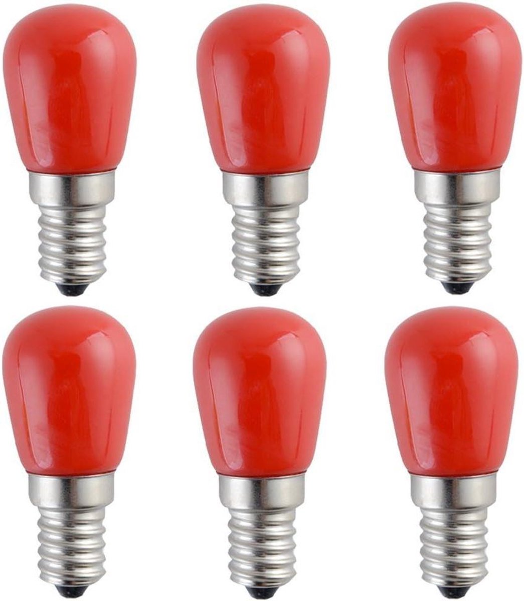 LED Kleur Lampen - Sfeerverlichting Bulb - Feestelijke Decoratie - Energiebesparend Effect - 6 Stuks - Rood